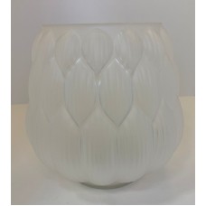 Vaso de Vidro Branco Fosco